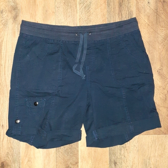 Style & Co. Pants - Style & Co Women's Blue Shorts Cargo Cuffed Pockets Size 10P